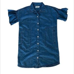 Molo Blue Denim Dress with Ruffled Sleeves size 146 or size 10 GIRLS